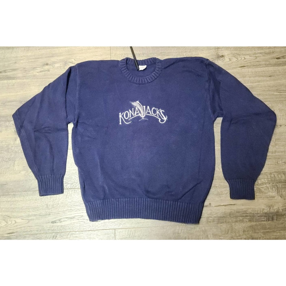 Vintage 90s Crazy Shirts Hawaii Kona Jacks Embroidered Sweater Mens Large L